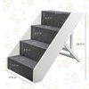 Arf Pets Wood Dog Stairs, 4 Levels Height Adjustment Wide Pet Steps, Foldable, White APSTPSWH